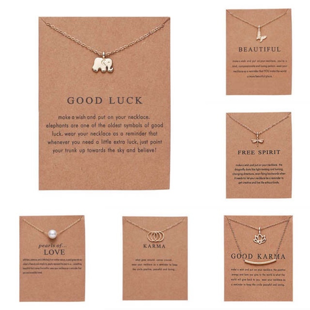 Good Luck Elephant Summer Quote Necklace - Picture 2 of 2